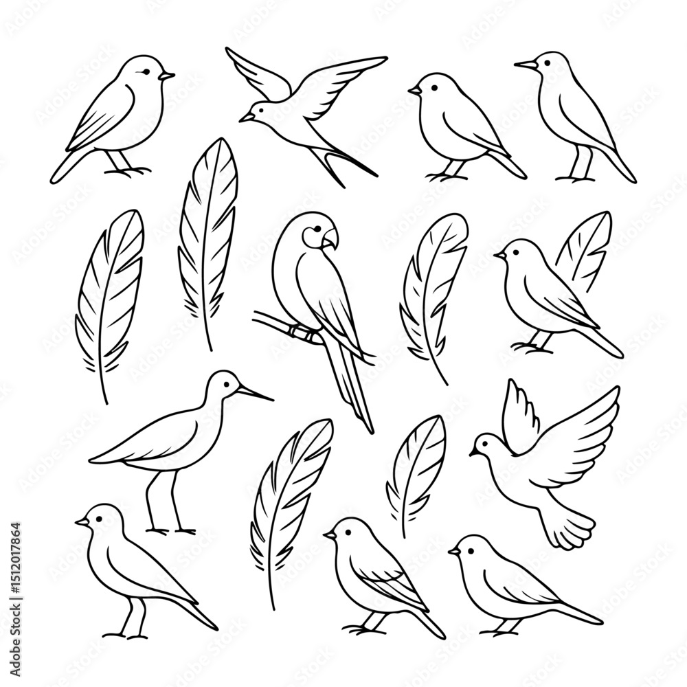 Obraz premium vector seamless pattern with birds