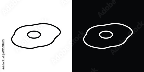 Egg fried icon. Simple element illustration. outline and flat symbol design