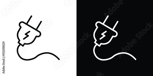 Electric plug icon. Simple element illustration. outline and flat symbol design