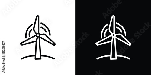 Eolic energy icon. Simple element illustration. outline and flat symbol design