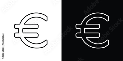 Euro icon. Simple element illustration. outline and flat symbol design