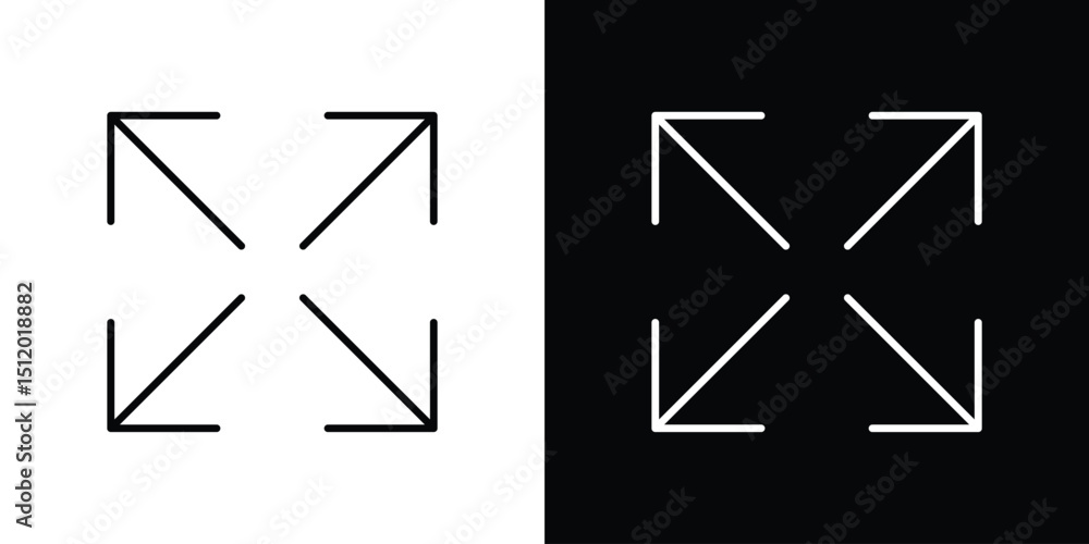 Expand icon. Simple element illustration. outline and flat symbol design Expand icon. Simple element illustration. outline and flat symbol design