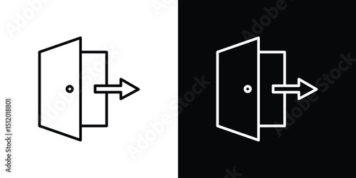 Exit icon. Simple element illustration. outline and flat symbol design