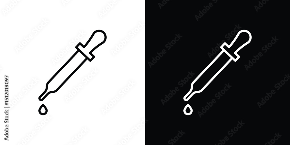 Eye dropper half icon. Simple element illustration. outline and flat symbol design Eye dropper half icon. Simple element illustration. outline and flat symbol design