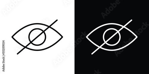 Eye crossed icon. Simple element illustration. outline and flat symbol design