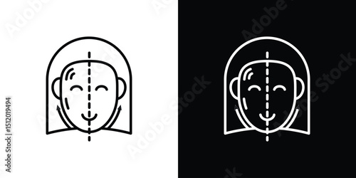 Facelifting procedure icon. Simple element illustration. outline and flat symbol design