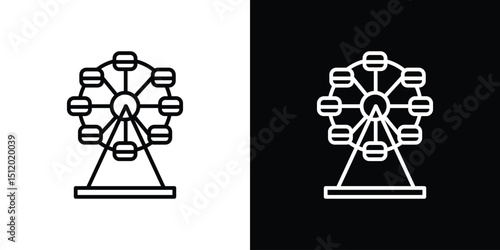 Ferris wheel icon. Simple element illustration. outline and flat symbol design