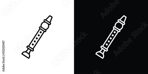 Flute icon. Simple element illustration. outline and flat symbol design