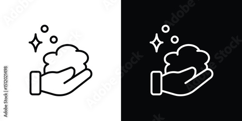 Foam icon. Simple element illustration. outline and flat symbol design