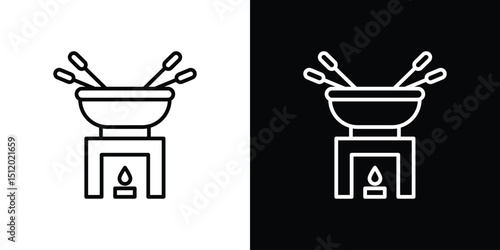 Fondue pot icon. Simple element illustration. outline and flat symbol design
