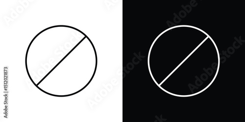 Forbidden icon. Simple element illustration. outline and flat symbol design