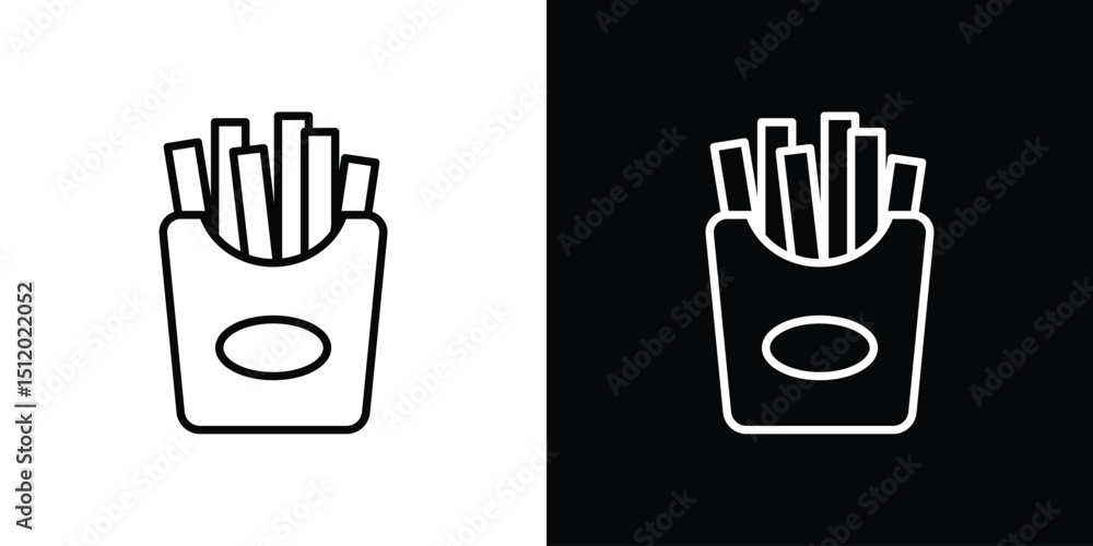 French-fries icon. Simple element illustration. outline and flat symbol design French-fries icon. Simple element illustration. outline and flat symbol design