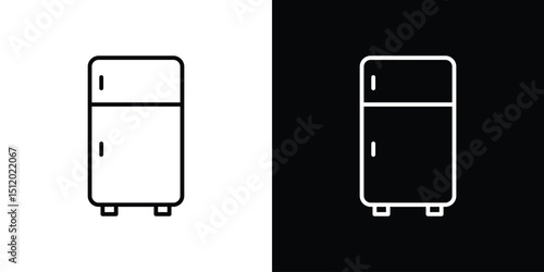 Fridge icon. Simple element illustration. outline and flat symbol design