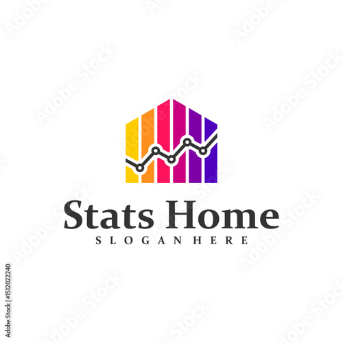 Home Stats logo design concept vector. Stats House Logo Design Template. Creative Symbol. Icon