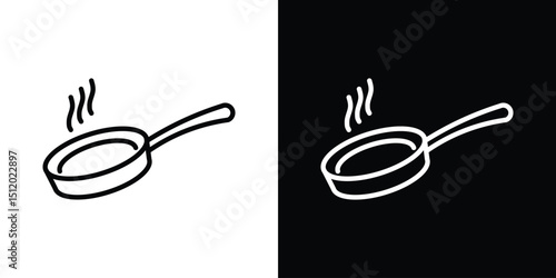 Frying pan icon. Simple element illustration. outline and flat symbol design