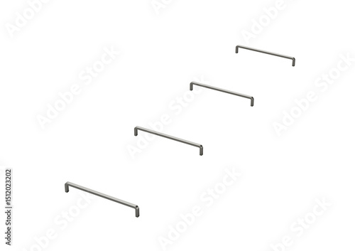 Bilde på lerret Minimalist metal staple pins arranged in a row, perfect for office or stationery use