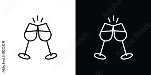 Glass-cheers icon. Simple element illustration. outline and flat symbol design