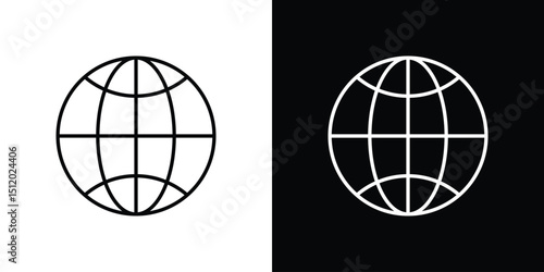 Globe icon. Simple element illustration. outline and flat symbol design