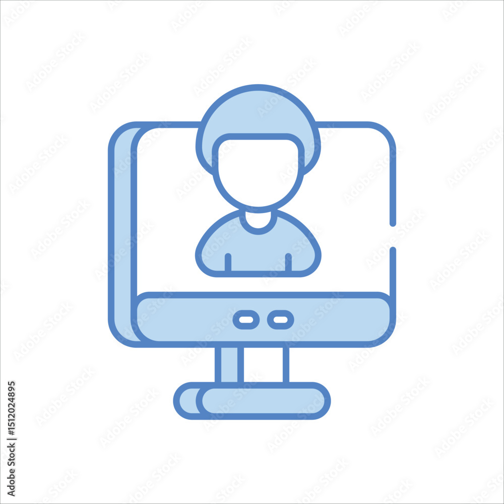 Online Person vector icon stock illustration Online Person vector icon stock illustration