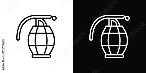 Hand grenade icon. Simple element illustration. outline and flat symbol design