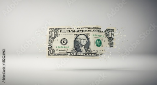 Wallpaper Mural Money Inflation Depicted by a Dollar Bill Slowly Disintegrating or Evaporating Into Thin Air Torontodigital.ca