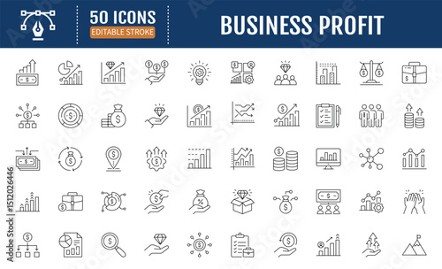 Foto Profitable business line editable icon set