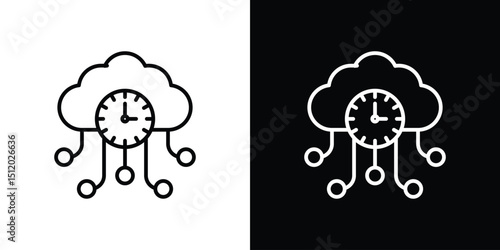 High server uptime icon. Simple element illustration. outline and flat symbol design