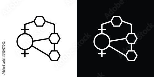 Hormones icon. Simple element illustration. outline and flat symbol design