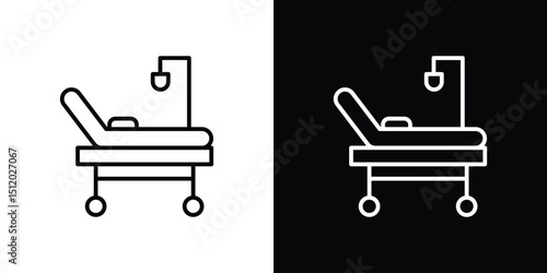 Hospital bed icon. Simple element illustration. outline and flat symbol design