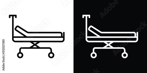 Hospital bed icon. Simple element illustration. outline and flat symbol design