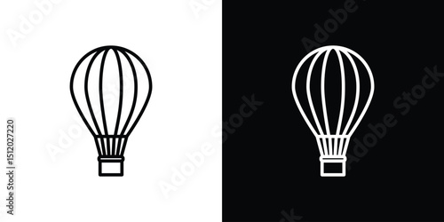 Hot air balloon icon. Simple element illustration. outline and flat symbol design
