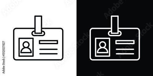 ID badge icon. Simple element illustration. outline and flat symbol design