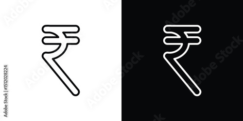 Indian rupee icon. Simple element illustration. outline and flat symbol design