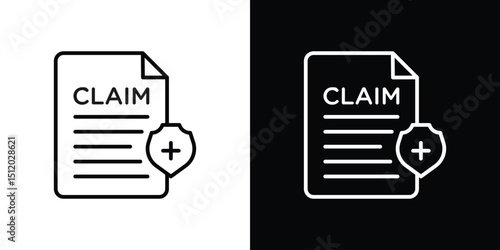Insurance Claim icon. Simple element illustration. outline and flat symbol design