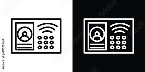 Intercom icon. Simple element illustration. outline and flat symbol design