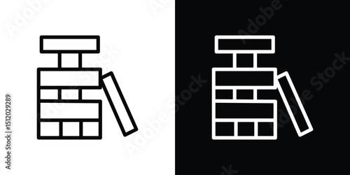Jenga icon. Simple element illustration. outline and flat symbol design