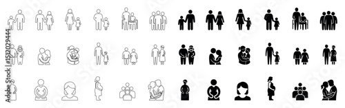 collection of various human icons and silhouettes in multiple and formats including business, communication, teamwork, and social interaction symbols