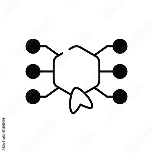 Interactivity vector icon stock illustration