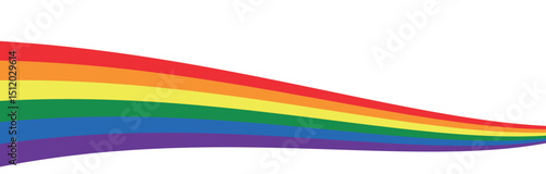 LGBT Pride month banner. Rainbow Flag wavy ribbon vector design element. LGBTQ Pride Month. Pride Rainbow Ribbon for Background or Banner Template. Gay, Lesbian, Bisexual and Transgender Community.