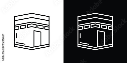 Kaaba icon. Simple element illustration. outline and flat symbol design