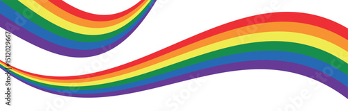 LGBTQ pride rainbow flag wave. Pride design Element for banners, Backgrounds, or banner templates. Gay, Lesbian, Bisexual, and Transgender Community. Vector Illustration.