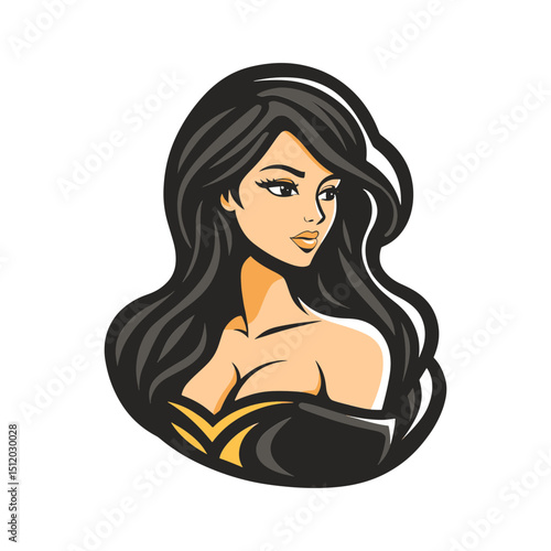 Elegant Portrait of a Beautiful Brunette Woman