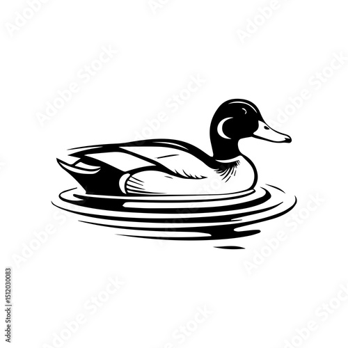 Duck Silhouette on Water