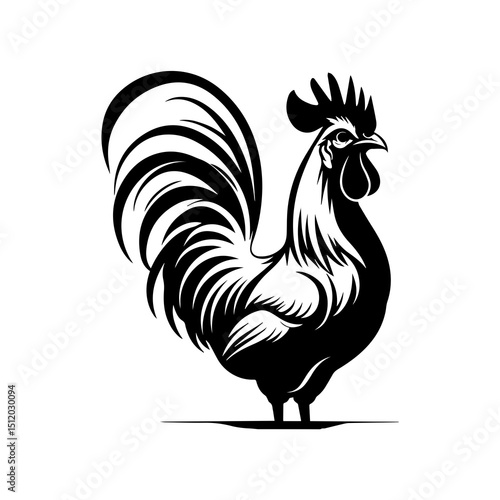 Stylized Rooster Silhouette