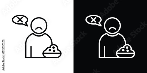 Lack of appsetite icon. Simple element illustration. outline and flat symbol design