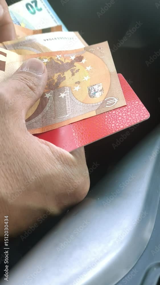 Contar dinero metálico tarjeta de crédito o debito