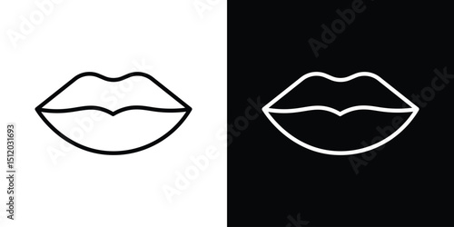 Lips icon. Simple element illustration. outline and flat symbol design