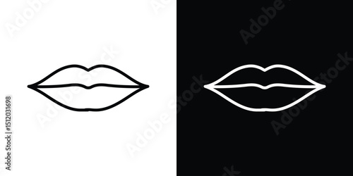 Lips icon. Simple element illustration. outline and flat symbol design