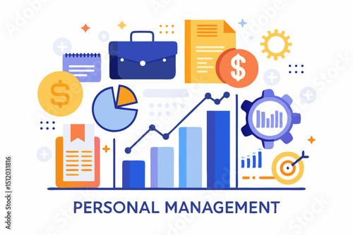 percentage symbols represent credit score growth, mortgage rates, and fintech solutions. Ideal for topics related to personal finance, debt management, home loans, and financial technology.