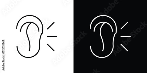 Listening icon. Simple element illustration. outline and flat symbol design